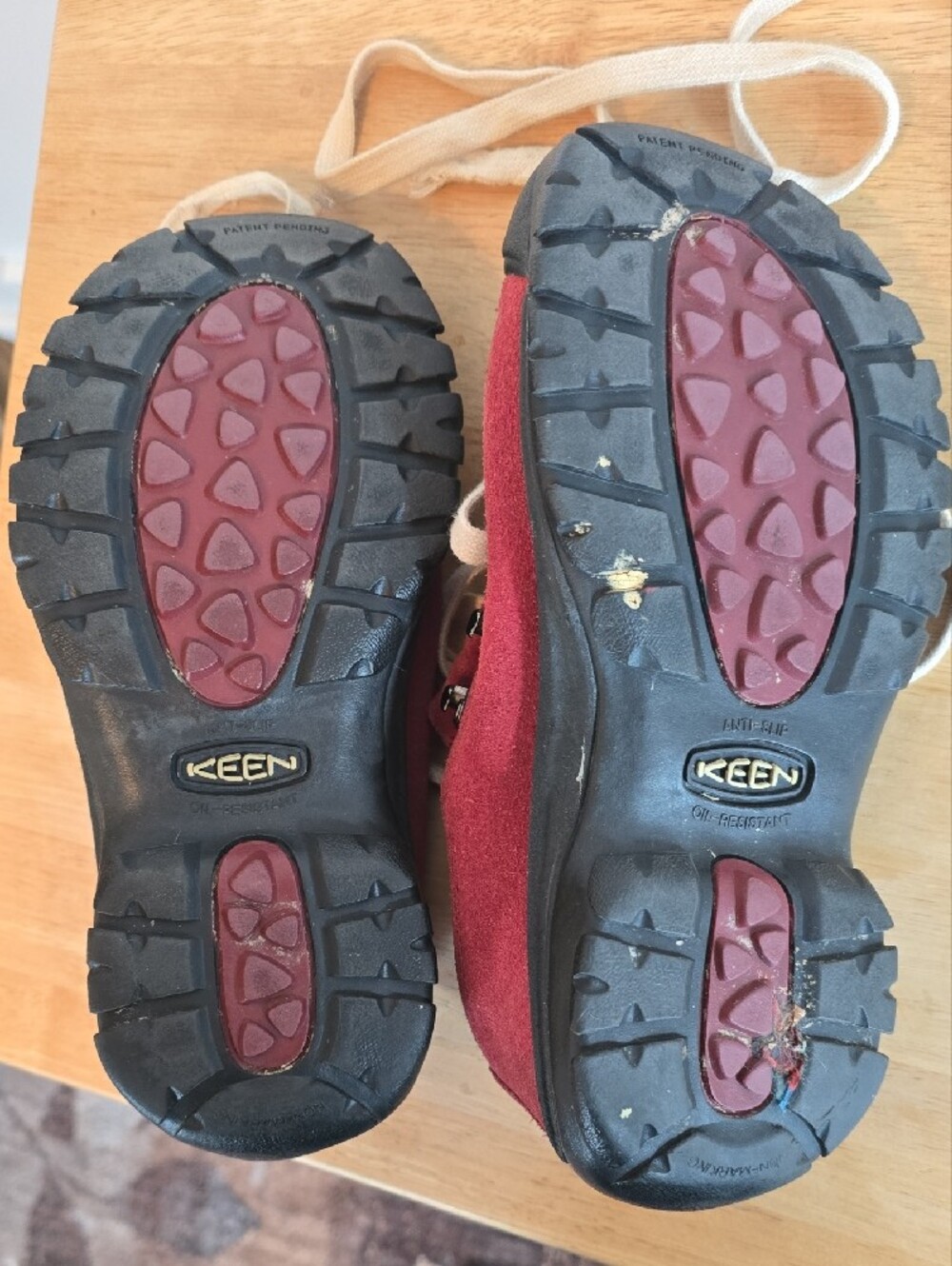 Keen Burgundy Suede Lace-Up Sneakers with Black Toe Caps - Picture 7 of 10